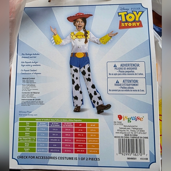 New Disney Pixar Toy Story Jessie Halloween Costume for Baby / Toddler girl - Picture 3 of 6